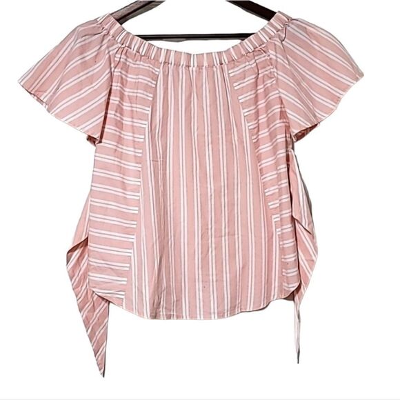BP. Off The Shoulder Striped Shirt - Picture 4 of 4